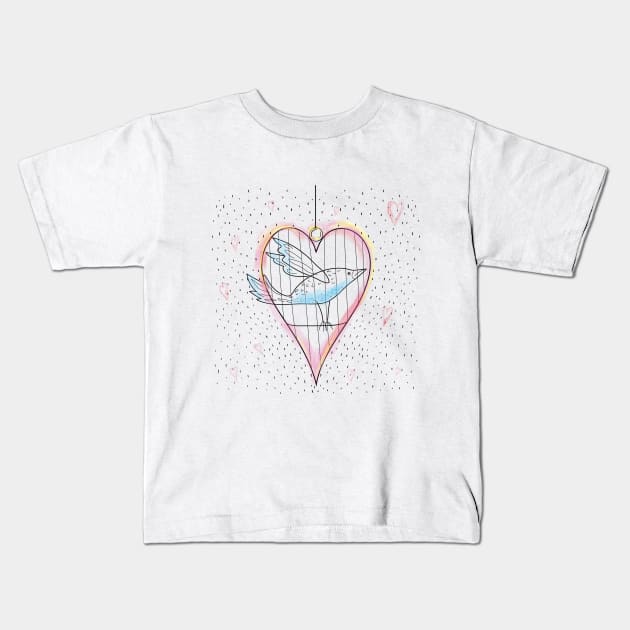 Valentine’s modern love hearts Kids T-Shirt by in_pictures